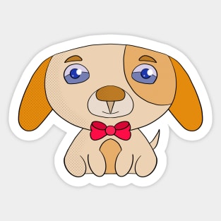 Puppy with bow tie Sticker